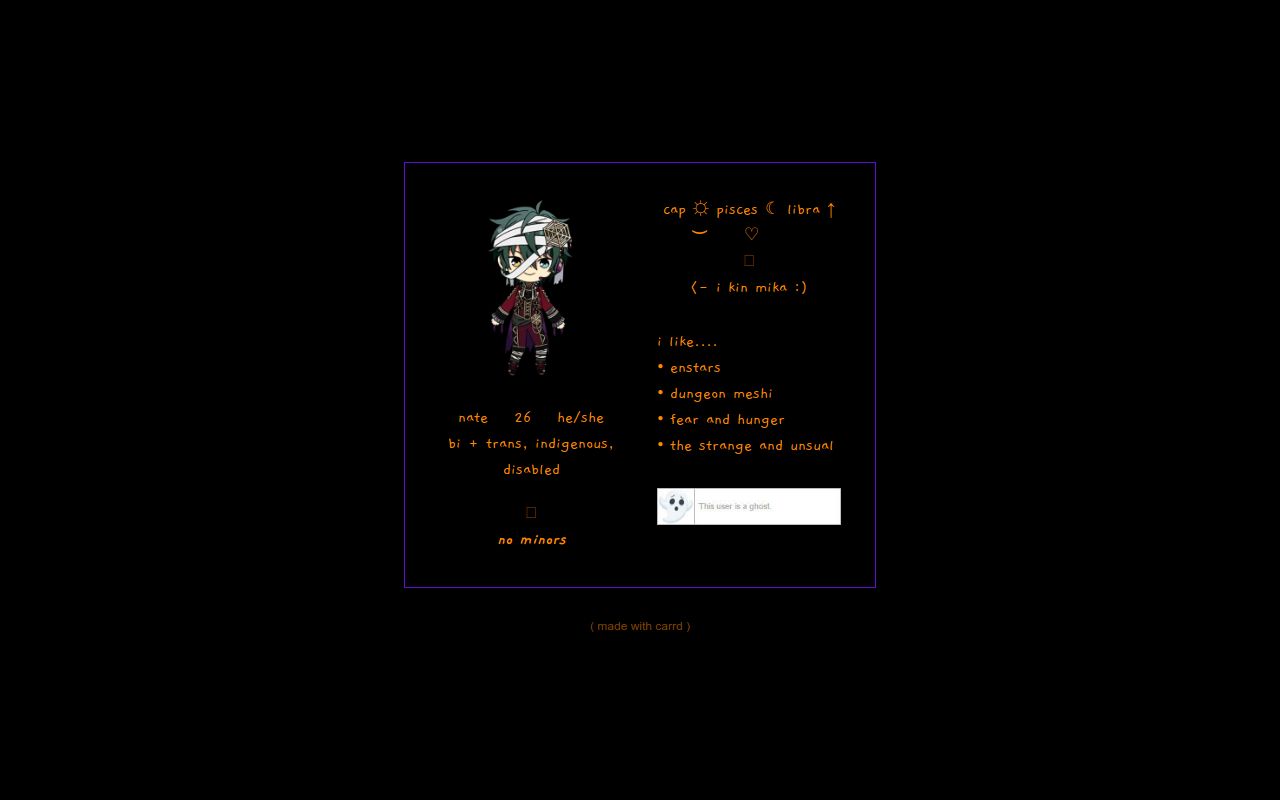 Carrd profile picture for @fog
